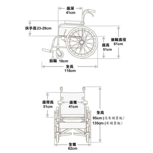 台灣品牌Karma KM-60高背輪椅 - Image 4